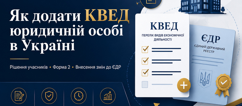 Как добавить КВЭД юридическому лицу в Украине